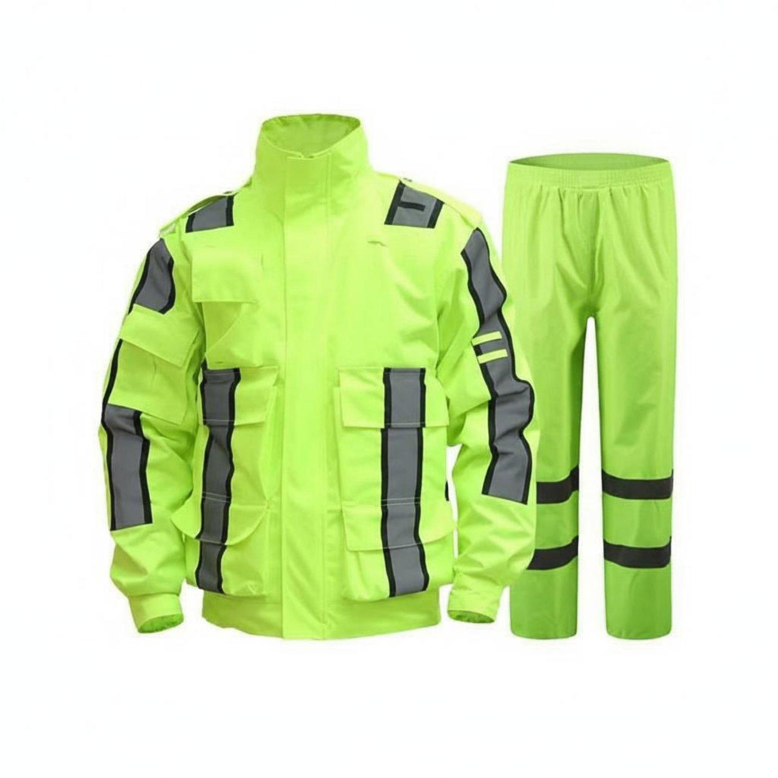 Motorcycle Gear Jacket And Pants - Jas Hujan Reflektif Visibilitas Tinggi Tahan