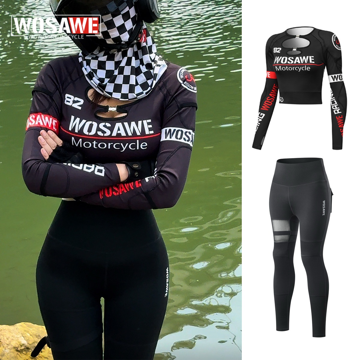 Motorcycle Gear Jacket And Pants - WOSAWE Set Celana Jaket Motor Ramping