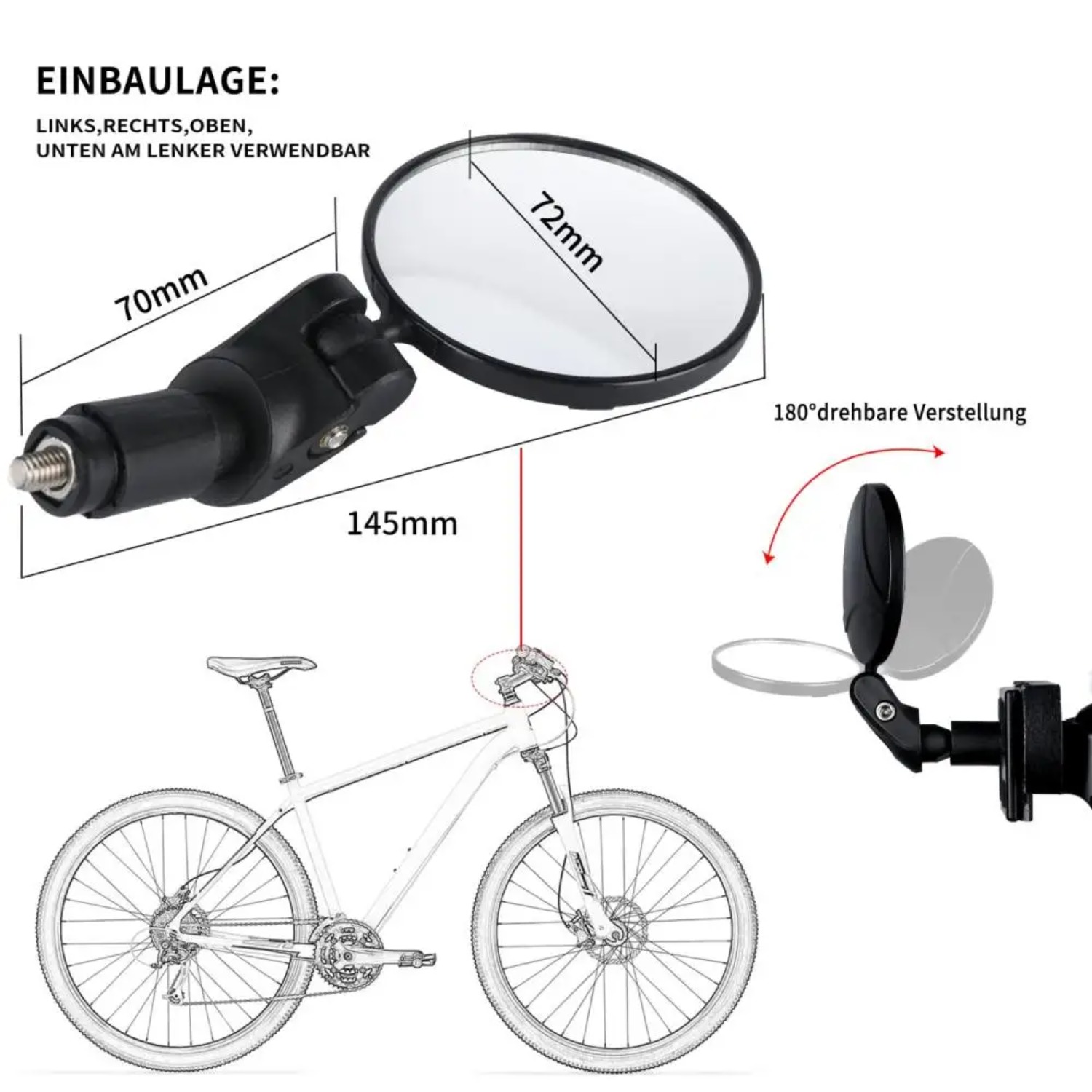 2PCS Cermin Spion Sepeda Cermi - Mirror Extender Bar ulasan dan harga