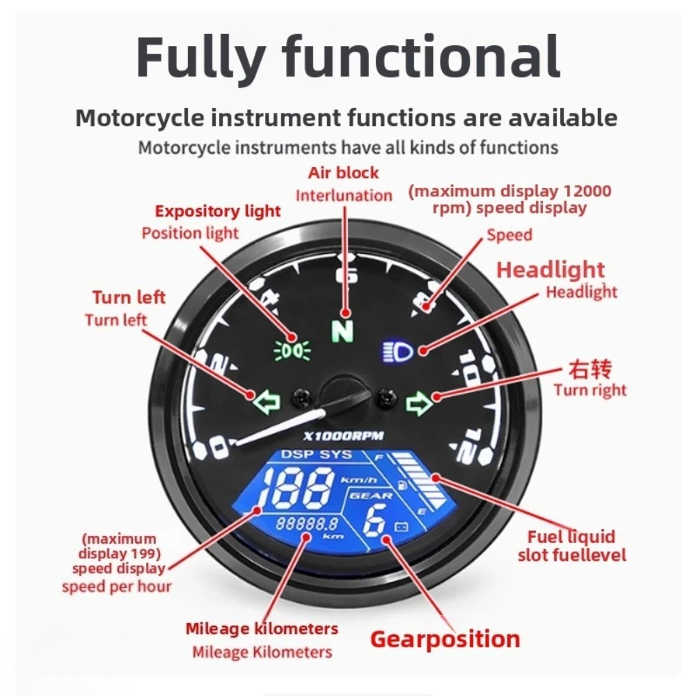 Meteran Sepeda Motor Universal - Motorcycle Gear Indicator ulasan dan harga